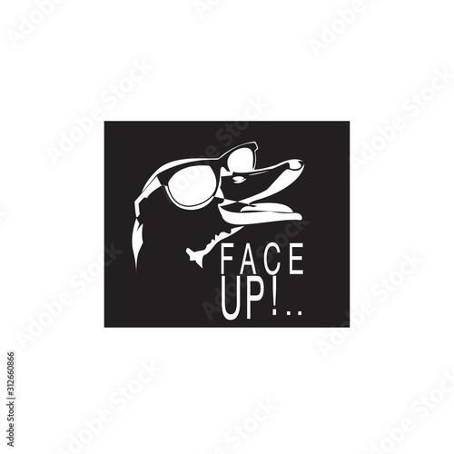 Simple modern negative space logo design of duck face for your brand,label or identity.