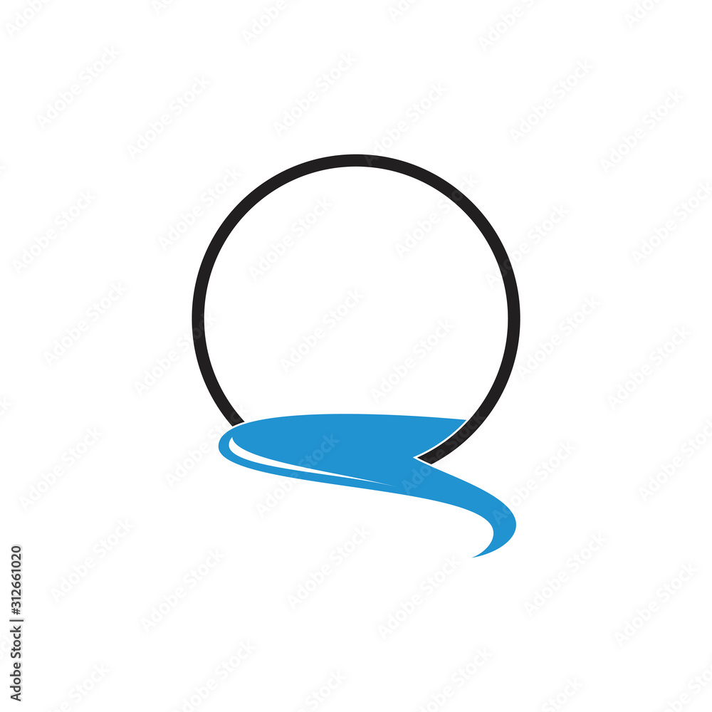 river flows simple circle symbol logo vector river flows simple circle symbol logo vector
