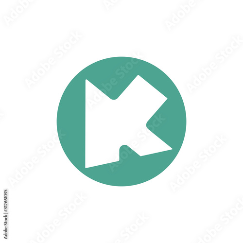 letter ak arrow geometric logo vector