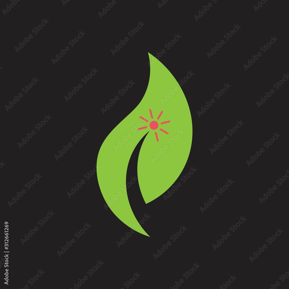 geometric leaf sun symbol logo vector geometric leaf sun symbol logo vector