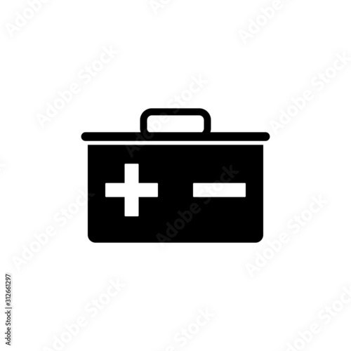Battery Icon Symbol. Car Accumulator Element In Trendy Style.
