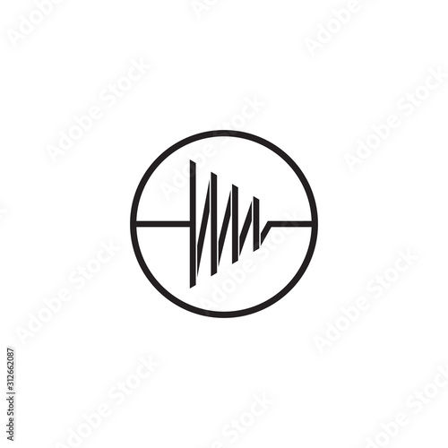 pulse simple circle geometric line symbol logo vector