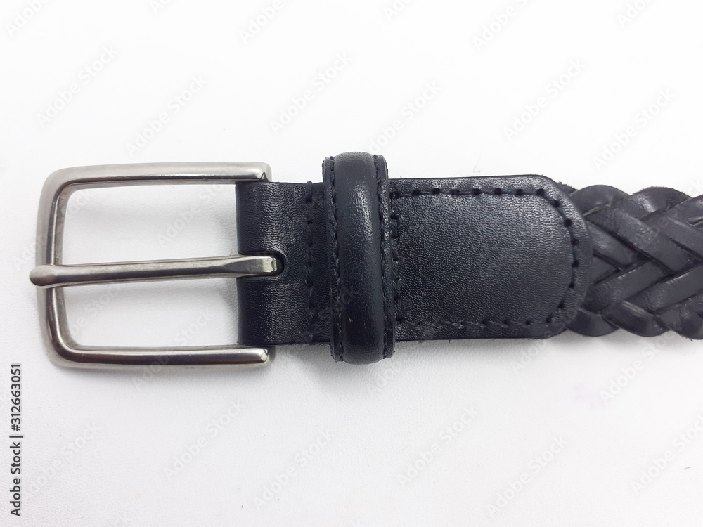 Colorful Luxury Elegant Dark Black Brown Golden Male Female Belt for Fashion Accessories in White Isolated Background