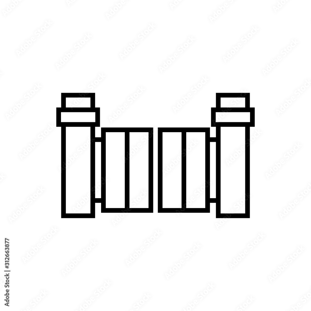 Gate icon in trendy flat style isolated on white background symbol design logo vector illustration Gate icon in trendy flat style isolated on white background symbol design logo vector illustration