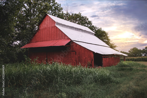 old red barn