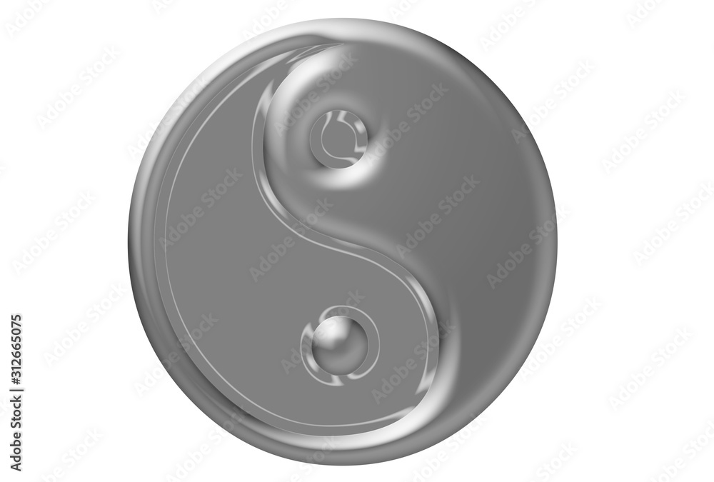 Yin Yang in chrome material Yin Yang in chrome material