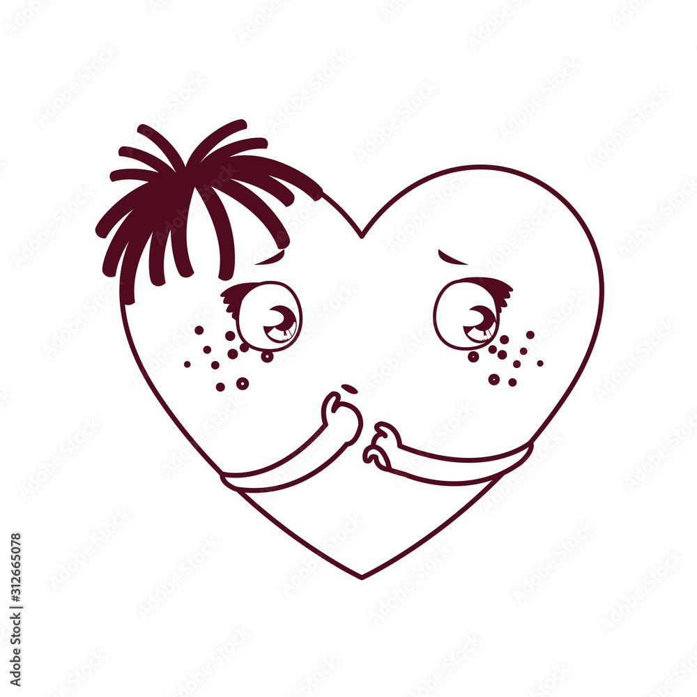 Isolated female heart cartoon vector design Isolated female heart cartoon vector design