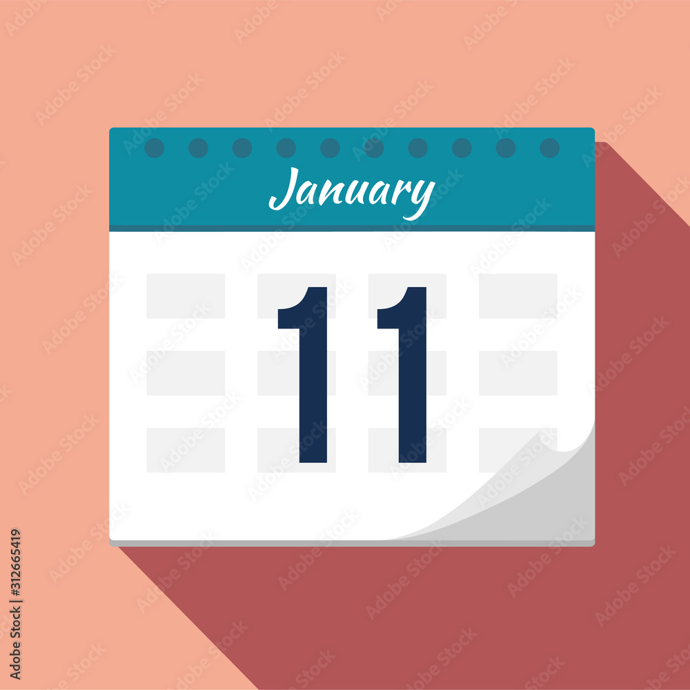 Calendar icon. Calendar Date - January. Planning. Time management.