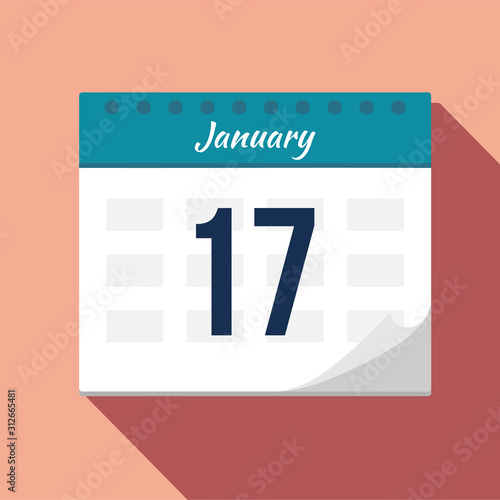 Calendar icon. Calendar Date - January. Planning. Time management.