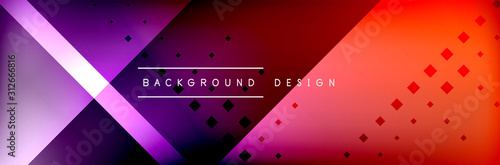Abstract background - squares and lines composition created with lights and shadows. Technology or business digital template