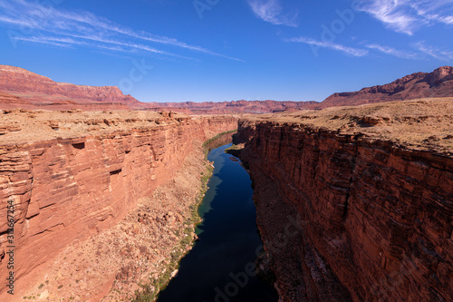 Colorado River from the Navajo Bridge at Marble Canyon in Arizona near Lees Ferry