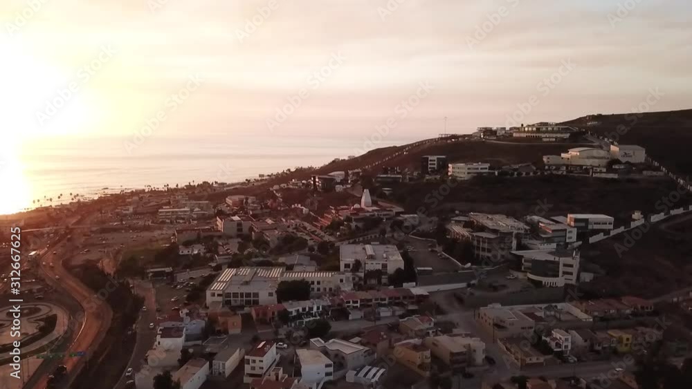 Aerial shot of UABC coastal campus at dawn Aerial shot of UABC coastal campus at dawn