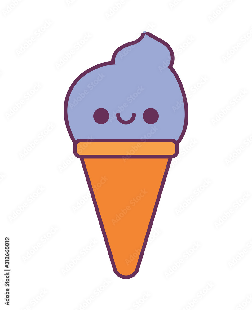 kawaii ice cream cartoon vector design kawaii ice cream cartoon vector design