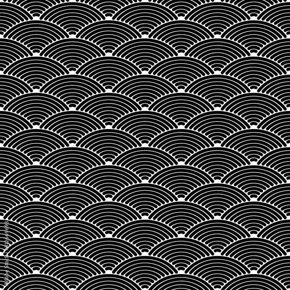 Fish scale seamless pattern background. Abstract design element. Black vector illustration Fish scale seamless pattern background. Abstract design element. Black vector illustration