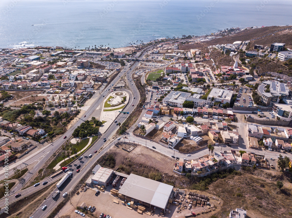 Aerial view of UABC campus on seaside Aerial view of UABC campus on seaside