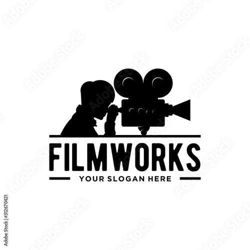 film production logo design, illustration vector eps 10