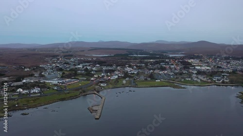 Aerial view of the skyline of Dungloe in County Donegal - Ireland photo