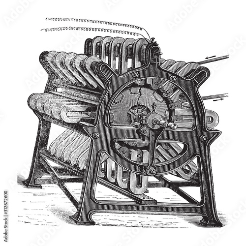 Electricity machine (dynamo electric) - Compagnie L 'Alliance 1859 / vintage illustration from Brockhaus Konversations-Lexikon 1908