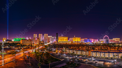 Canvas Print Skyline of the Casinos and Hotels of Las Vegas Strip