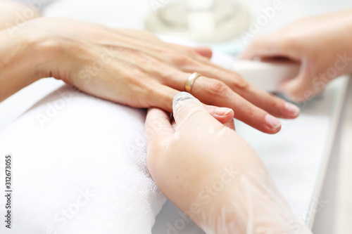 Hand spa  relaxing hand massage. Beautiful female hands