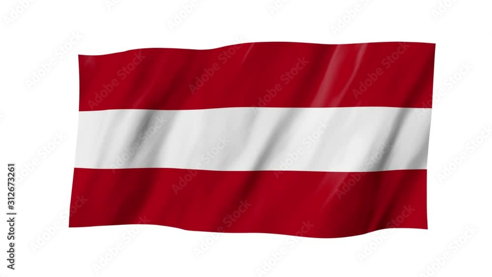 The Austrian flag in 3d, waving in the wind, on white background. The Austrian flag in 3d, waving in the wind, on white background.