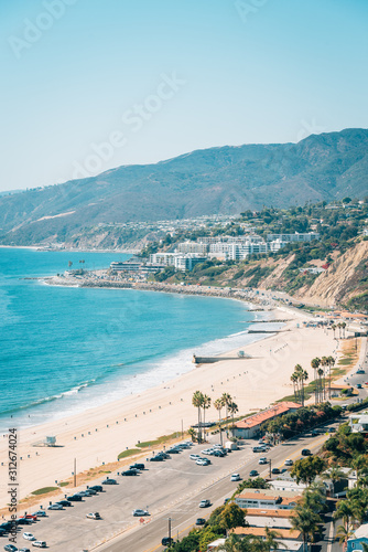 Obraz na płótnie View of the Pacific Coast in Pacific Palisades, Los Angeles, California w salonie