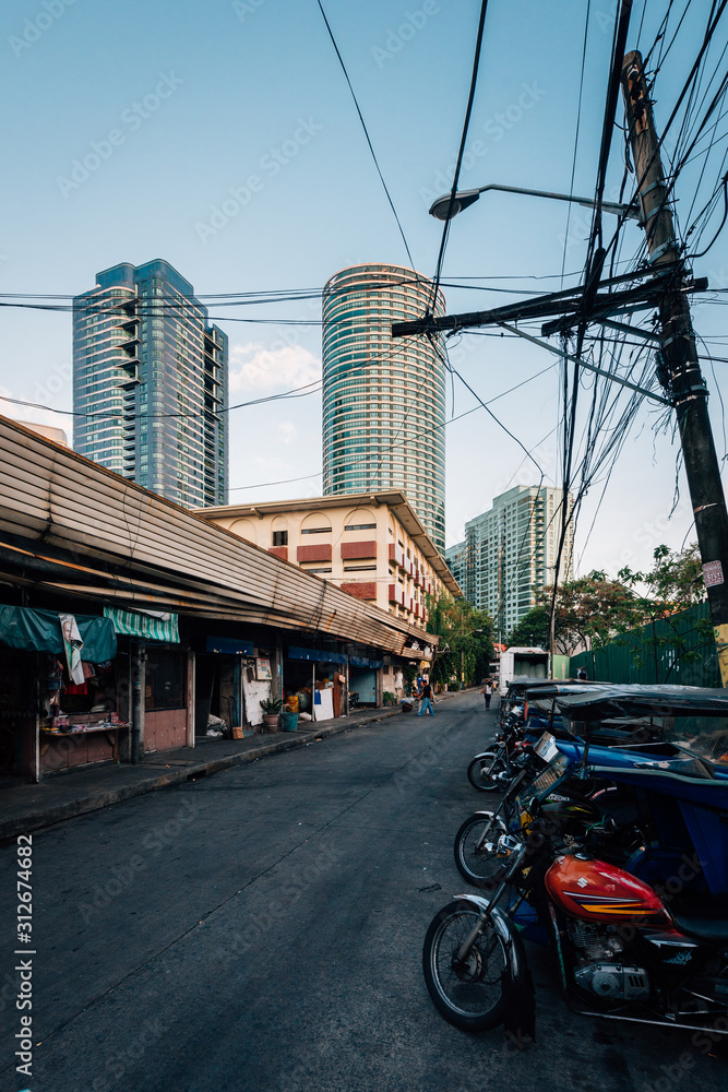 Street scene in Poblacion, Makati, in Manila, The Philippines