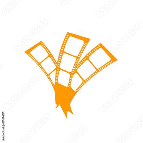 Fototapeta Naklejka Na Ścianę i Meble -  Film strip icon logo vector design template