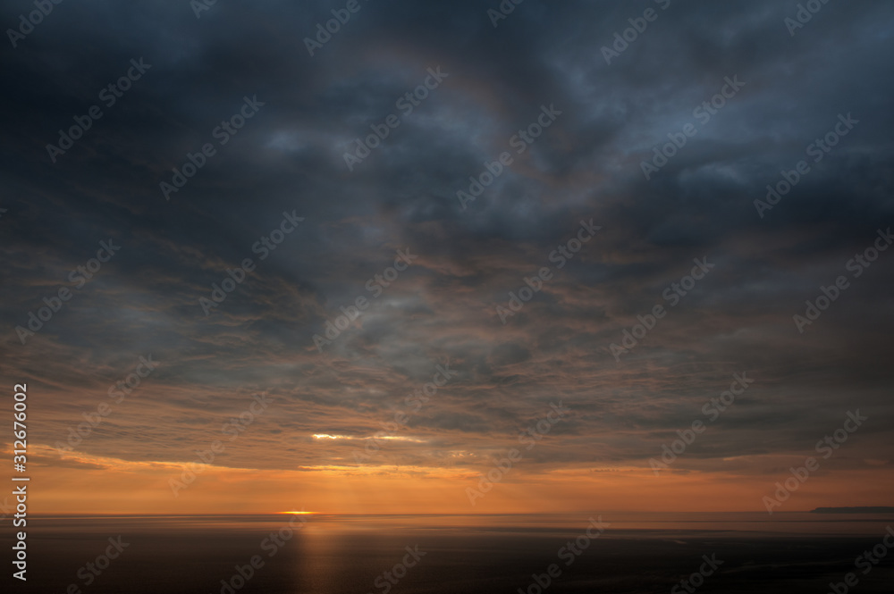Landscape at sunset  of Lake Michigan, Sleeping Bear Dunes National Lakeshore, Michigan, USA 