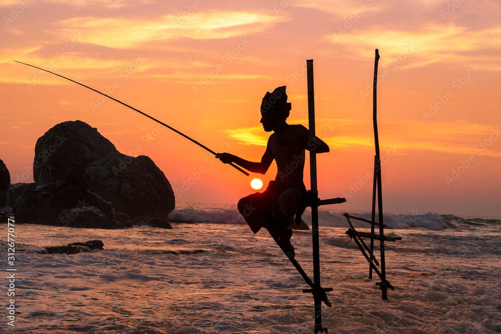 Stilt Fishermen of Sri Lanka Stock Photo | Adobe Stock