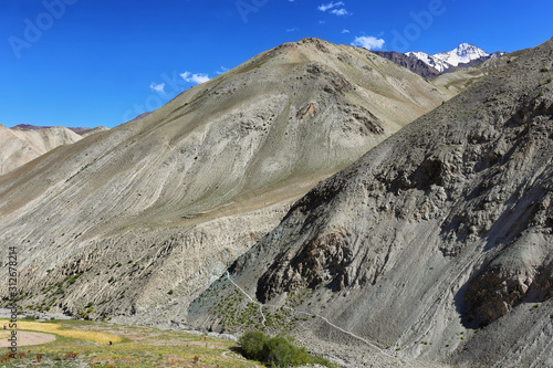 View of colorful mountains from Yurutse, Ladakh, India photo