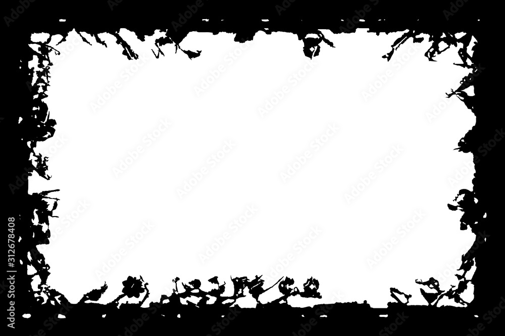 Grunge frame. Black template on a white background with a place under the text Grunge frame. Black template on a white background with a place under the text