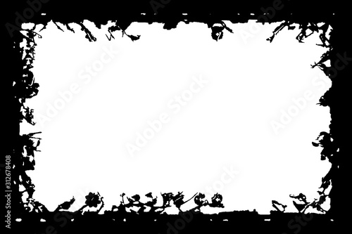 Grunge frame. Black template on a white background with a place under the text