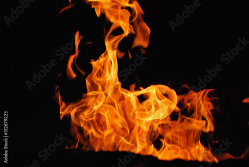 Flames in the fireplace © David