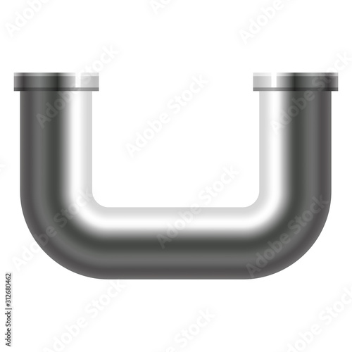 Pipe stainless steel, metallic plumbing fittings pipeline. Water, fuel or gas pipes sewage, oil refinery industry pipeline, house sewervector illustration