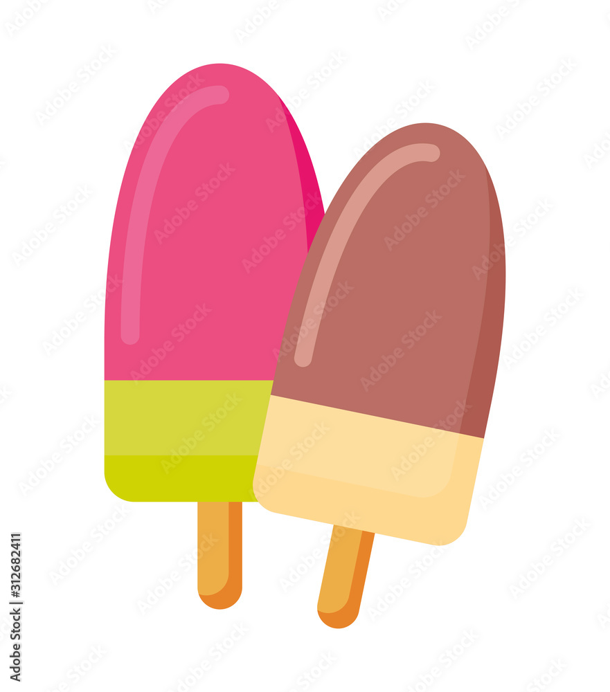 Sweet and frozen popsicles vector design Sweet and frozen popsicles vector design
