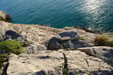Cliff overlooking the sea of the Palmaria Island, between Portovenere and the Cinque Terre.
