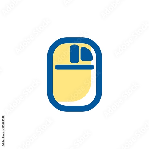 mouse icon filled line style, right click, scroll icon, computer input device, logo and presentation template