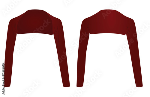 Woman red bolero. vector illustration
