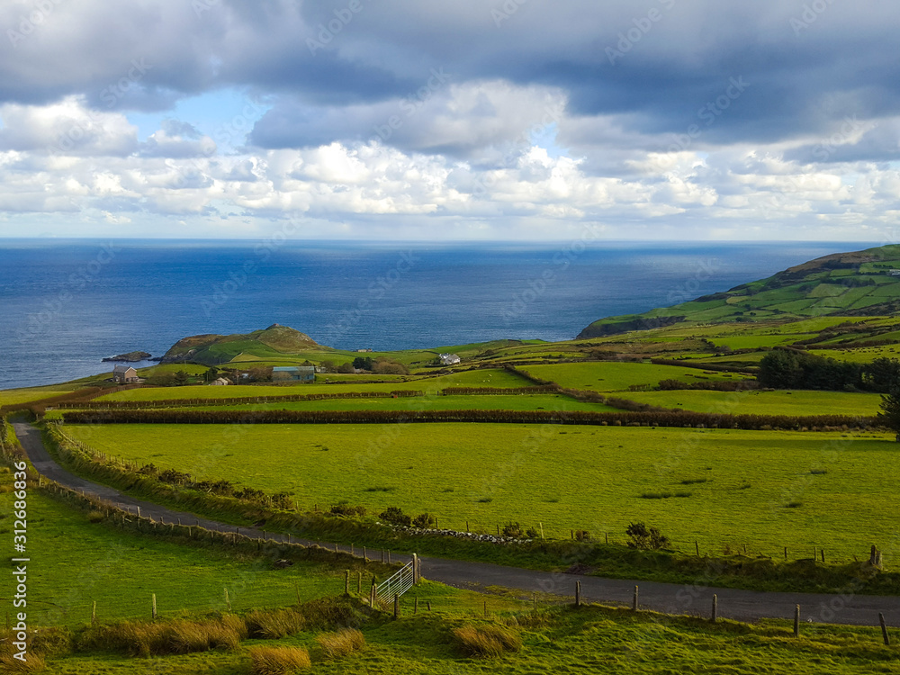 View of landscape on Rathlin island, Northern Ireland 
