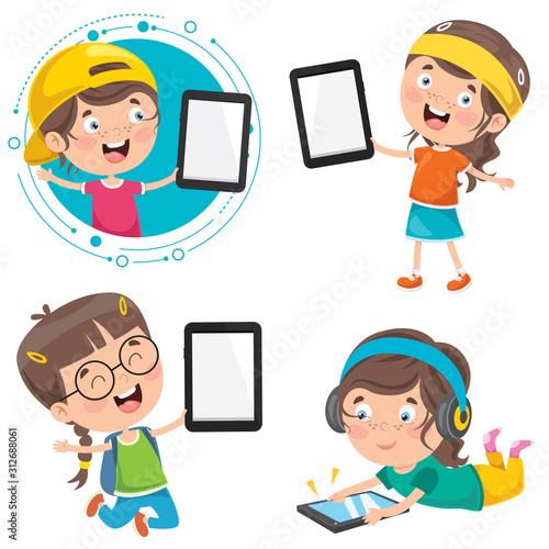 Little Children Using Technology Devices