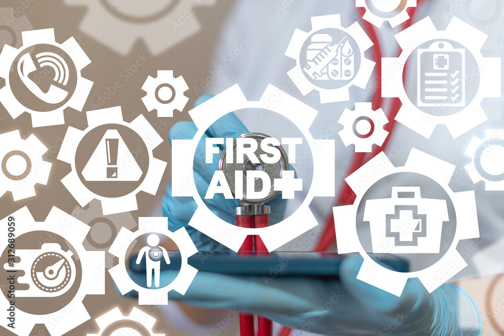 First Aid Health Emergency Concept. First Aid Health Emergency Concept.