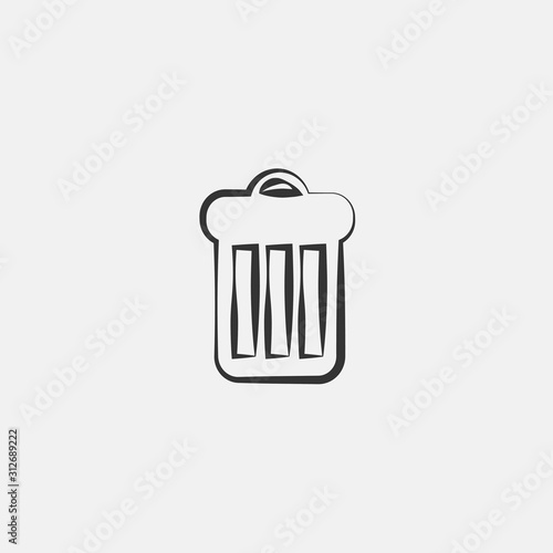 trash can icon vector for web and graphic design