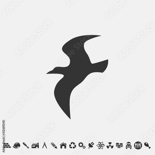 flying bird icon vector for web and graphic design