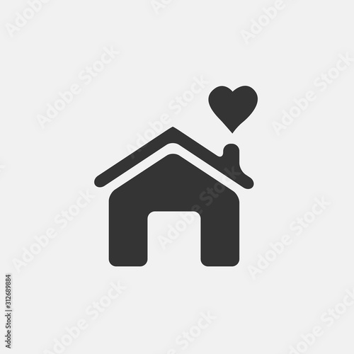 happy home love icon vector for web and graphic design