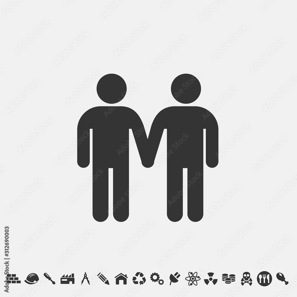 men holding hands icon vector for web and graphic design