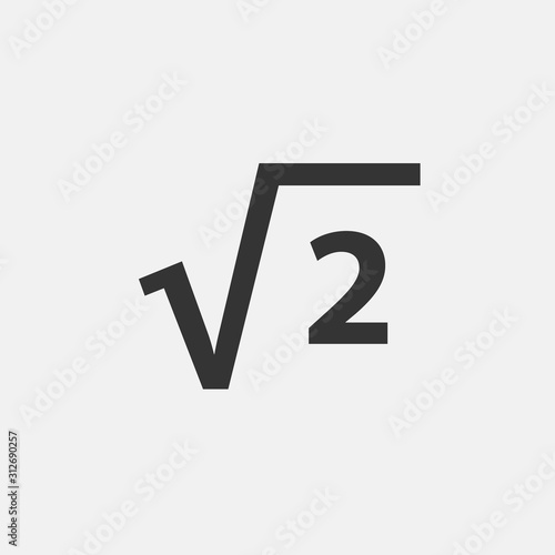 square root 2 icon vector for web and graphic design