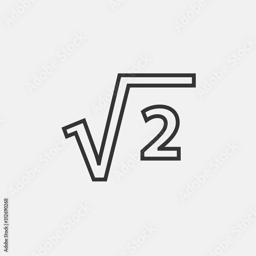 Free Download square root 2 icon vector for web and graphic design - GFXLoad