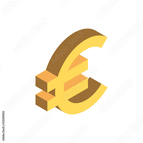 Isolated money euro symbol vector design