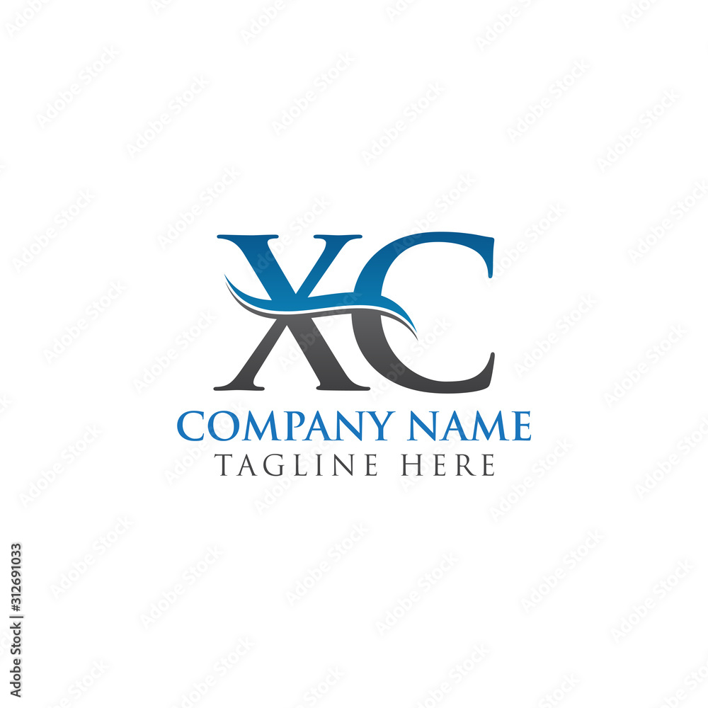 Initial XC Letter Linked Logo. Creative Letter XC Logo Vector With Blue and Grey Colors. XC Logo Design. Initial XC Letter Linked Logo. Creative Letter XC Logo Vector With Blue and Grey Colors. XC Logo Design.
